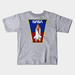 NASA Space Shuttle Grunge Logo Mars Moon Vintage Style Kids T-Shirt